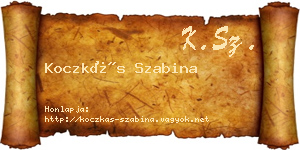 Koczkás Szabina névjegykártya