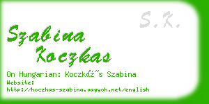 szabina koczkas business card